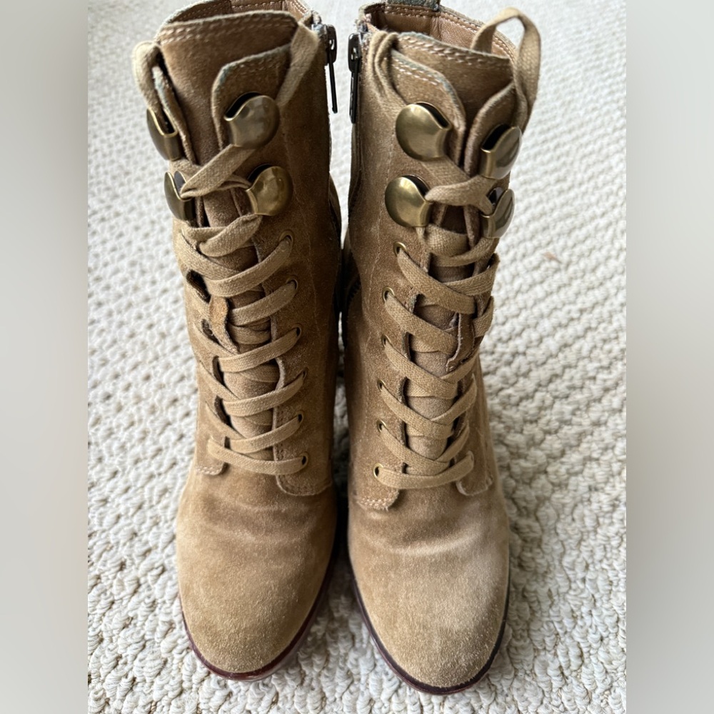 Frye Boots Myra Lug suede combat size 8 - Picture 9 of 13